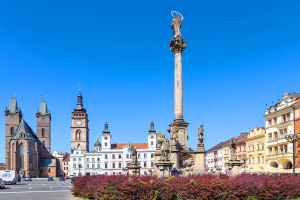 Kościół Ducha Biała Wieża Ratusz Kolumna Maryjna Wielki Rynek Miasto — Zdjęcie stockowe