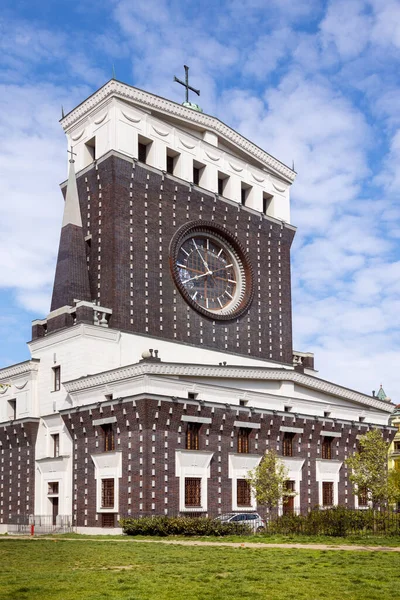 Kyrkan Det Heligaste Hjärtat Vår Herre Jiri Podebrad Torget Vinohrady — Stockfoto