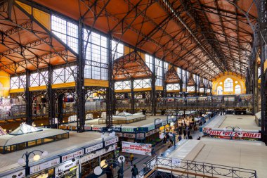 famous historical Central Market Hall in Budapest, Hungary, Europe