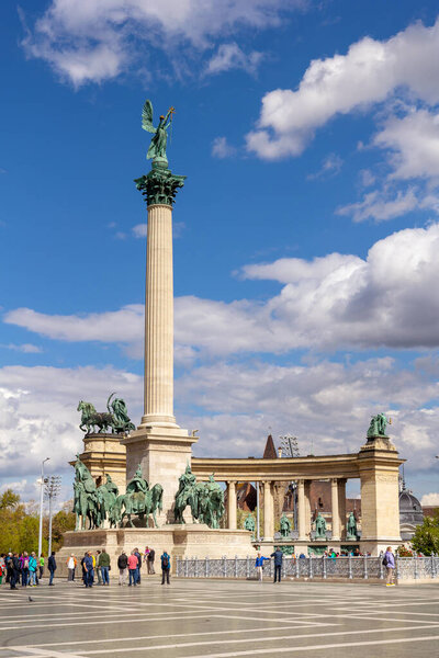 Millennium Monument on the Heroes' Square, Budapest, Hungary, Europe - one of the most-visited attractions