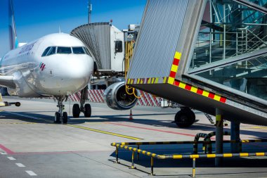 PRAGUE, CZECH REPUBLIC - APRIL 24, 2022: Vaclav Havel International Airport, Ruzyne, Prague, Czech republic