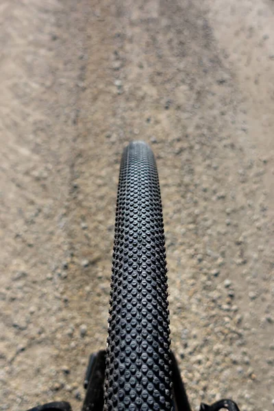 Close Gravel Bike Tire Adventure Gravelike Bike Photo Taken Beautiful — Stock Photo, Image