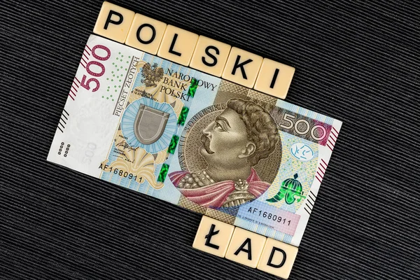 Sentence Polski Lad Translated Polish Order Many Polish Banknotes New — 图库照片