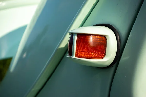 Rear Lamp Green Restored Classic Car Photo Taken Natural Light — Fotografia de Stock