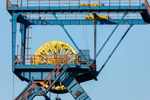 Shaft Tower Closed Black Coal Mine Decarbonization Processes Modern World — Stock Photo, Image