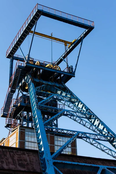 Shaft Tower Closed Black Coal Mine Decarbonization Processes Modern World — Stock Photo, Image