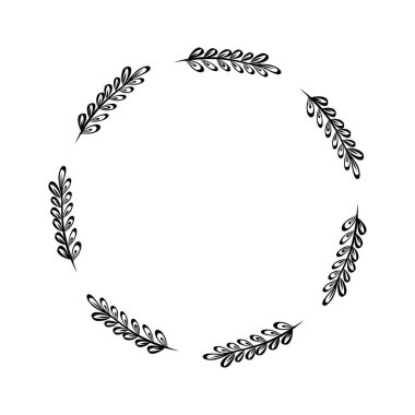 Beyaz arka planda çizim tarzında çiçek çerçevesi. Çiçek eskizi. Vintage çerçeve logosu. El çizimi. Satır simgesi. Çizgi çalışması. Vektör tasarımı.