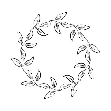 Beyaz arka planda çizim tarzında çiçek çerçevesi. Çiçek eskizi. Vintage çerçeve logosu. El çizimi. Satır simgesi. Çizgi çalışması. Vektör tasarımı.