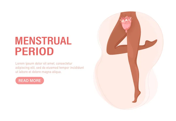 Менструаційний період. Захист жіночого періоду. Векторні ілюстрації — стоковий вектор