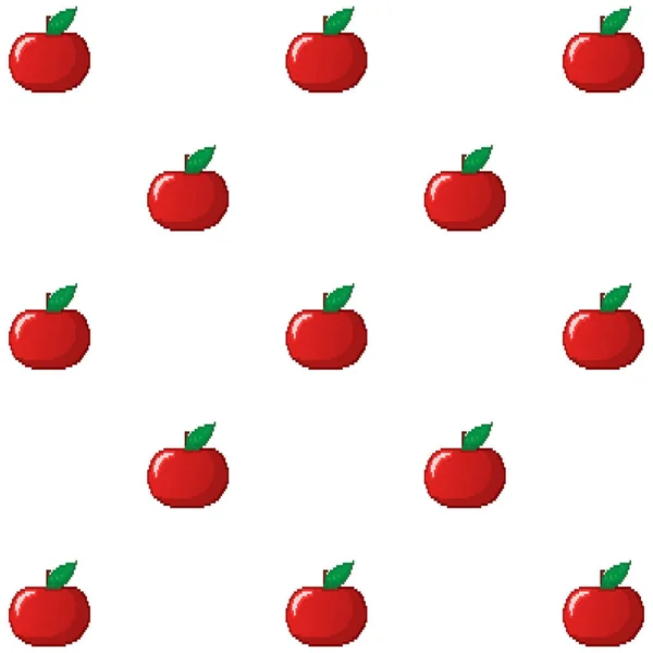 Klassisch abstrakte Illustration mit rotem Pixel-Apfelmuster. Pixelvektorabbildung. Abstrakter Hintergrund — Stockvektor