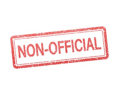 Beyaz arka planda gayri resmi kırmızı damga. Kırmızı desen. İzole vektör illüstrasyonu