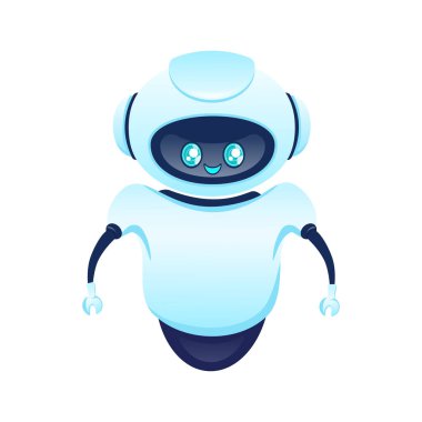 Mobil uygulama tasarımı için karakter robotu. Yapay zeka.
