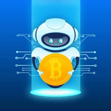 Robot ticareti. Borsa konsepti. Yapay zeka. Soyut arkaplan
