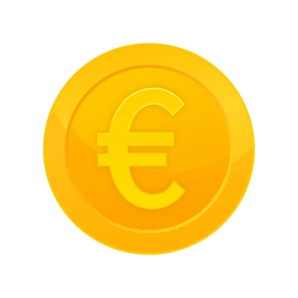 Pièce Euros Pour Conception Web Icône Vectorielle Affaires Conception Vectorielle — Image vectorielle