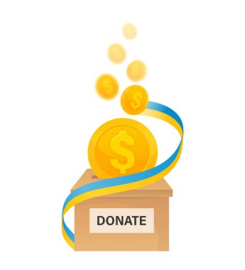 Ukrayna 'yı bağışlayan bir illüstrasyon. Vektör çizimi. Ukrayna 'ya destek.