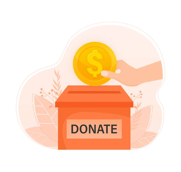 Donate Coin Great Design Any Purposes Isometric Illustration Flat Vector — Stock Vector