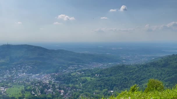 Aerial View Baden Baden Merkur Mountain Baden Wrttemberg — Vídeos de Stock