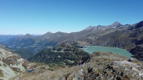 Плотина Тауэрнмусси Уттендорфе Австрия Окружена Многими Горами Вершинами Выше 3000 — стоковое видео