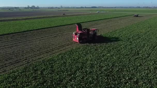 Tracteur Avec Camion Citerne Roule Vers Une Cueilleuse Pommes Terre — Video