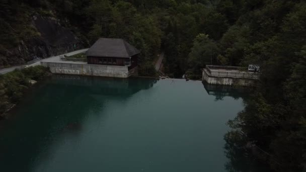 Vuela Por Delante Sobre Cascada Del Sigmund Thun Klamm Kaprun — Vídeos de Stock