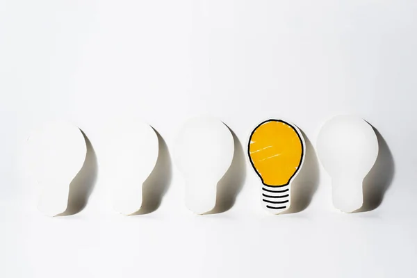 Lampjes Gemaakt Met Papiersnij Business Idee Concept — Stockfoto