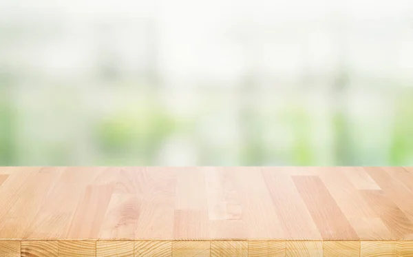 Επιλέξτε Tive Εστίαση Κενό Ξύλινο Τραπέζι Κορυφή Θολό Αφηρημένο Παράθυρο — Φωτογραφία Αρχείου