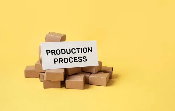Production Process Text Procucts Box Ecommerc Industry Concept Coppy Space — 스톡 사진