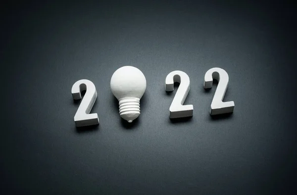 2022 Creativity Inspiration Ideas Concepts Lightbulb Dark Color Background Business — 스톡 사진