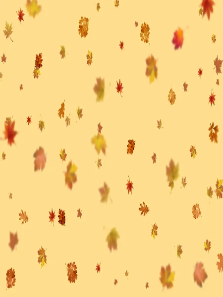 Hello Autumn Autumn Leaves Flat Colored Leaves Red Isolated Set — Stockfoto