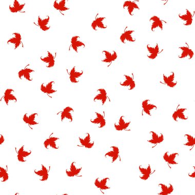 Merhaba sonbahar, sonbahar yaprakları düz, renkli yapraklar kırmızıdır. İzole edilmiş set, sonbahar unsurları, sonbahar afişi. Yapraklı desen.