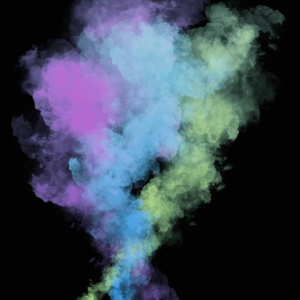 Fumaça Colorida Cor Nebulosa Destacada Fundo Branco Claro Explosão Abstrata — Fotografia de Stock