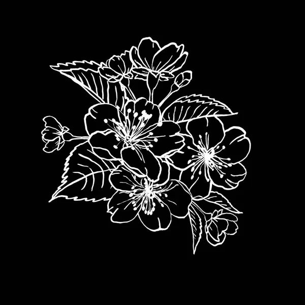 Schwarz Weiß Muster Großes Muster Blumenzeichnung Von Hand Tätowierung Skizze — Stockfoto