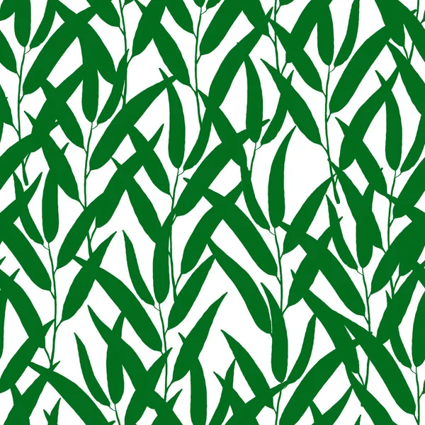 Візерунок Зелений Велике Бамбукове Листя Начерк Татуювання — стокове фото