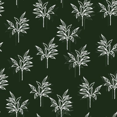 Desen yeşil. Büyük bambu yaprakları. robot resim dövmesi