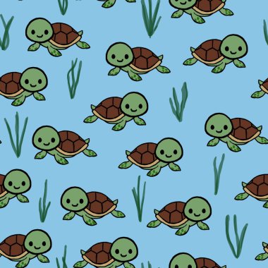 seamless pattern with sea animals and seashells. Scandinavian motives. Children's print