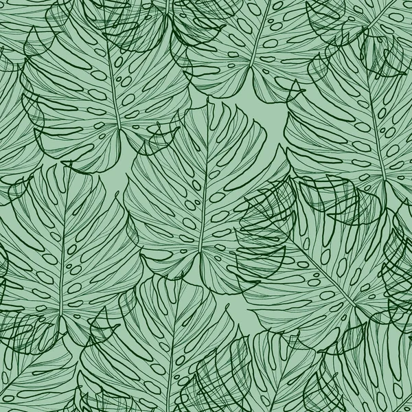 Luksusowe Zielone Tło Natury Kwiatowy Wzór Roślina Filodendronowa Rozdwojonymi Liśćmi — Zdjęcie stockowe