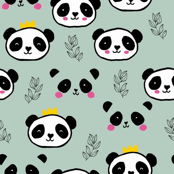 Panda Set Pandas Girls Boys Funny Drawing Bears — Stockfoto