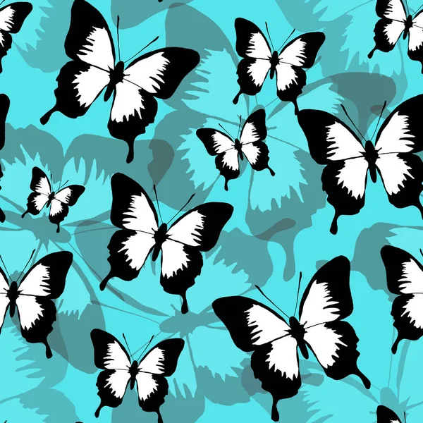 butterfly seamless repeat pattern design background. Random colorful butterfly silhouette, cute girly pastel.black and white. Overlay