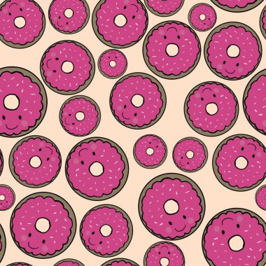 seamless pastry pattern with cakes, cupcakes, pies, cupcakes, ice cream. Hand drawn sweet bakery products in a sketchy style. Ice cream.