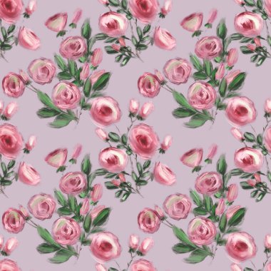 Çiçekli, büyük, pürüzsüz desen. Yapraklı ve çiçekli desen