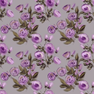 Çiçekli, büyük, pürüzsüz desen. Yapraklı ve çiçekli desen