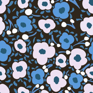 Çiçekli, büyük, pürüzsüz desen. Yapraklı ve çiçekli desen