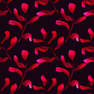 Çiçekli, büyük, pürüzsüz desen. Yapraklı ve çiçekli desen