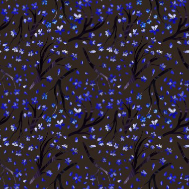 Çiçekli, büyük, pürüzsüz desen. Yapraklı ve çiçekli desen