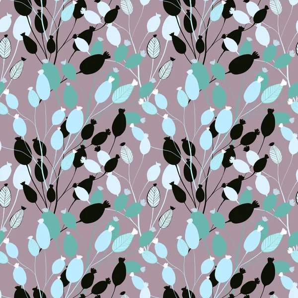 Florales Großes Nahtloses Muster Muster Mit Blättern Und Blüten — Stockfoto