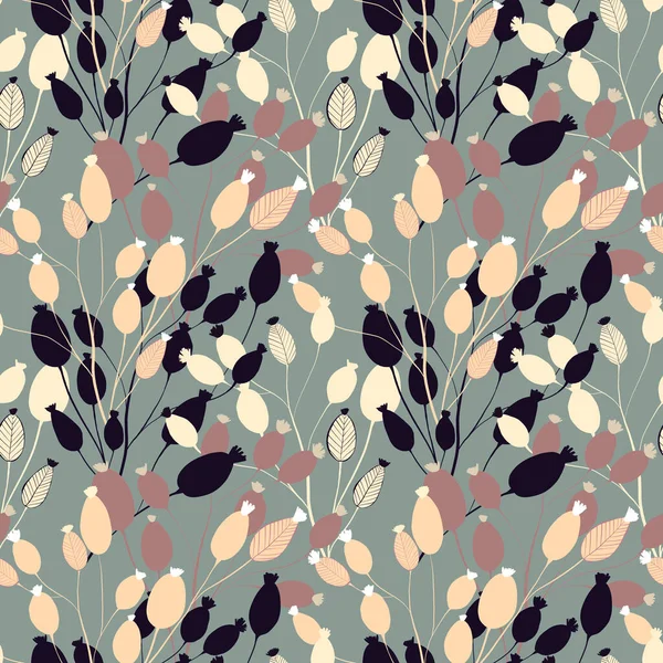 Bloemen Grote Naadloze Patroon Patroon Met Bladeren Bloemen — Stockfoto