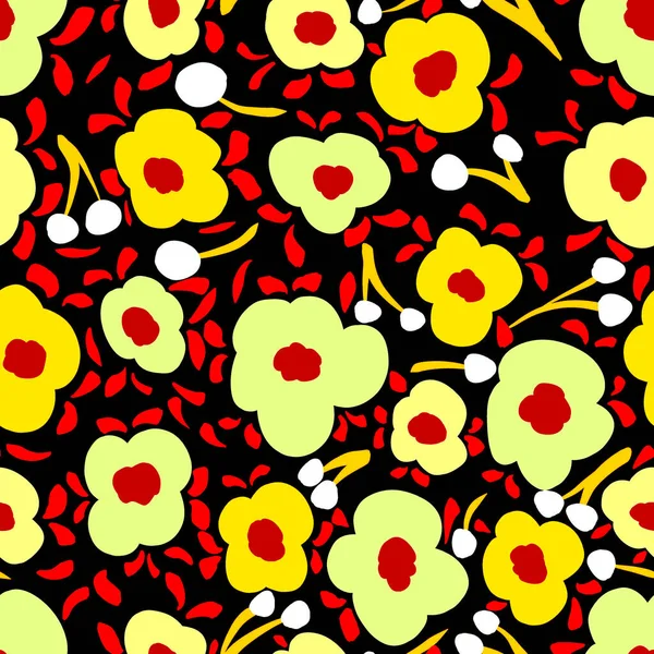 Floral Large Seamless Pattern Pattern Leaves Flowers — Stock Photo, Image