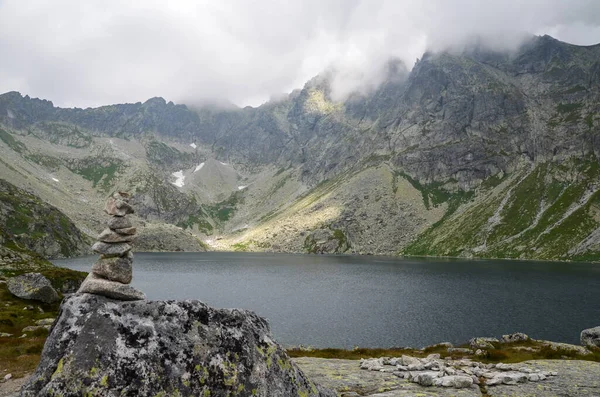Largest Mountain Lake Slovakian Side High Tatras Hincovo Pleso Mengusovska — Φωτογραφία Αρχείου