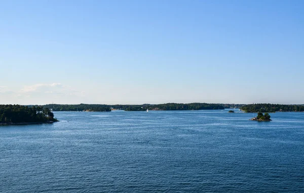 Kleine Rotsachtige Eilanden Archipel Van Stockholm Aan Oostzee Vroege Ochtend — Stockfoto
