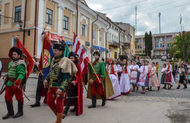 BEREZHANY, UKRAINE - MAYIS 08, 2016: Macaristan tarihi festivali 